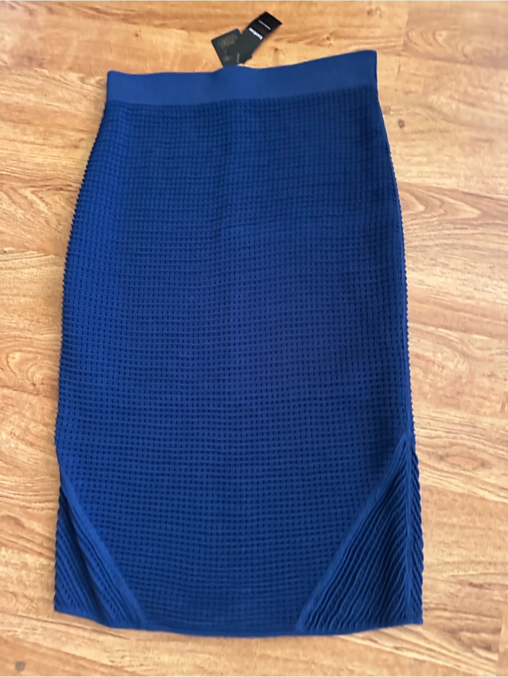 NWT BEBE Ottoman Pencil Skirt L Blue